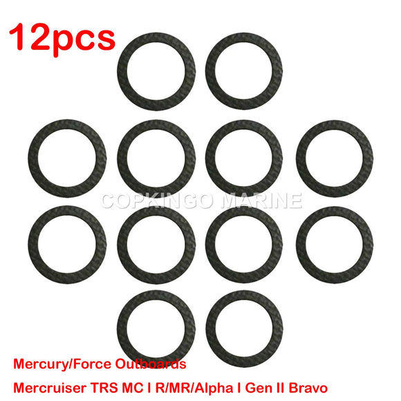 12Pcs Drive Plug gasket Mercruiser MC I R/MR/Alpha GenII Bravo TRS Washer Drain-Fill Screw Lower Unit 12-191833