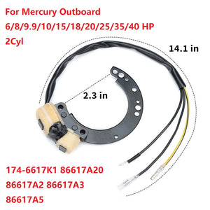 Boat Stator For Mercury Outboard Engine 6/8/9.9/10/15/18/20/25/35/40 HP 2Cyl 86617A20 174-6617K1