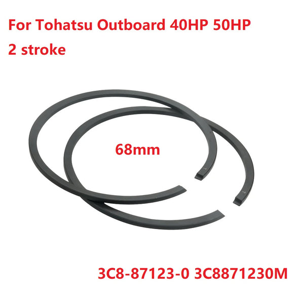 Piston Ring set 68mm STD For Tohatsu Outboard Parts 40HP 50HP 2 stroke 3C8871230M 3C8-87123-0