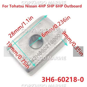 Lower Unit Gearbox Anode for Tohatsu Nissan 4HP 5HP 6HP Outboard Engine 3H6-60218-0 3H6602180 3H6602180M