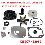 Water Pump Impeller Kit for Johnson Evinrude 50 60 65 70 75 150 175HP 438597 432955 18-3389