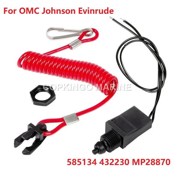 Safety Kill Switch & Lanyard Parts Accessories For OMC Johnson Evinrude Sierra Replace 585134 432230 MP28870