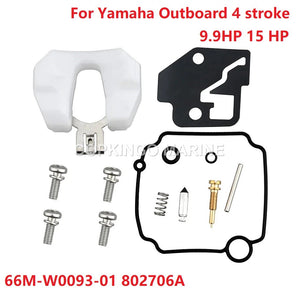 Carburetor Repair Kit For Yamaha 4 stroke 9.9HP 15 HP Outboard Motor 66M-W0093-01 802706A1 18-7738 6L2-14385-00