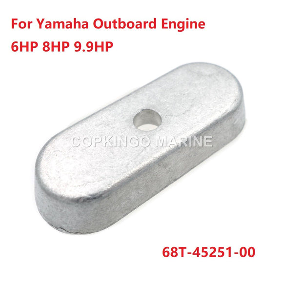 2Pcs Zinc Anode 68T-45251-00 For YAMAHA Outboard Engine 6HP 8HP 9.9HP F6 F8 F9.9