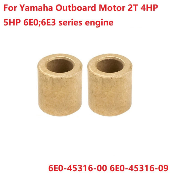 2pcs Boat Copper Bush,Driver Shaft For Yamaha Outboard Motor 2T 4HP 5HP 6E0;6E3 HDX Powertec 6E0-45316-00 6E0-45316-09