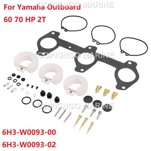 Carburetor Repair Kit For Yamaha Outboard 60 70 HP 2T 6H3-W0093-00 6H3-W0093-02