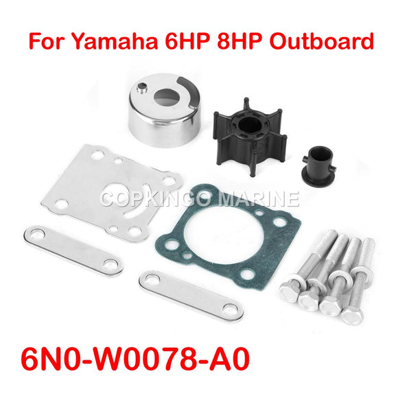 Water Pump Impeller Kit For Yamaha Outboard Motor 2T 6HP 8HP 18-3460 6G1-W0078-A1 6N0-W0078-00