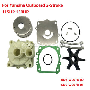 Water Pump Impeller Repair Kit With Housing For Yamaha Outboard 2-Stroke 115HP 130HP 6N6-W0078-00 6N6-W0078-01