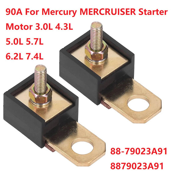 2Pcs Fuse Assembly 90A For Mercury MERCRUISER inboard Starter Motor 3.0L-7.4L 8879023A91