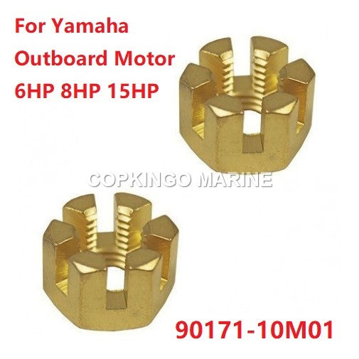 2Pcs Boat Propeller Prop Nut 90171-10M01 for Yamaha Parsun Outboard Engine F 6HP-20HP 2/4T