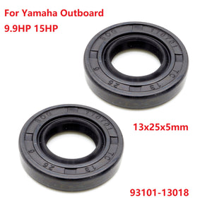 2Pcs Oil Seal For Yamaha Outboard Parts 9.9 15HP On Cranckshaft 13*25*6mm;93101-13018