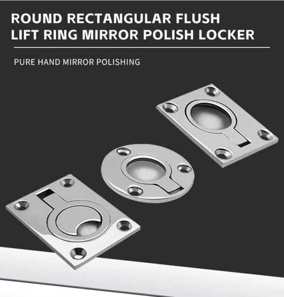 Durable 316 Stainless Steel Marine Boat Deck Hatch Flush Pull Lift Handle Ring Door Knobs Handles Pull Ring