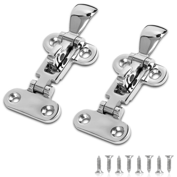 2 Pcs Boat Door Hatch 316 Stainless Steel Anti-Rattle Latches, Marine Grade Lockable Hold Down Clamp Latches