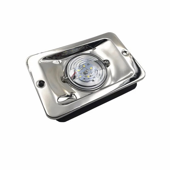 LED Stainless Steel Rectangular Transom Mount Navigation Light For Boats -2 Mile