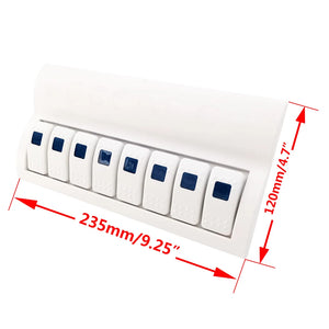 High Quality Yacht 12-24V White Nylon Switch Composite Panel 8 Connections Waterproof Marine RV Accessories