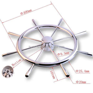 Marine Hardware Mirror Polished Product 316 Stainless Steel Steering Wheel For Ship For Sale