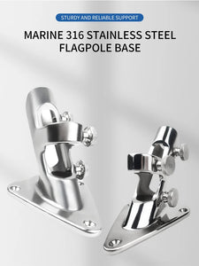 Marine 316 stainless steel flagpole base bracket yacht base FRP antenna seat marine hardware yacht accessories