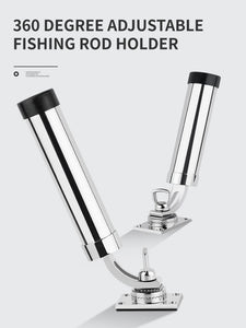 Boat 316 Stainless Steel Fishing Rod Holder Deck Mount 360° Adjustable Yacht Rod Pod Boat Accessories Marine