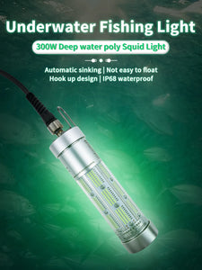 Custom Underwater Fish Attractor Deep Sea Squid LED Light Fishing Lure Light 150W 300W 600W DC 12V Green Light IP68 Led 1000w 70