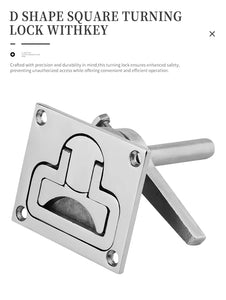 Stainless Steel Boat Floor Lock Hatch Latch Resistant Marine Turning Lock Lift Handle Deck Hardware Accessory