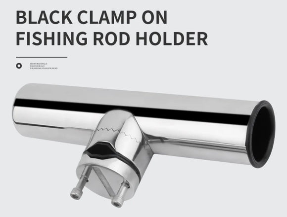 Stainless Boat Stainless Steel Clamp On Fishing Rod Holder Rails 1'' to 1-1/4'' Tube Yacht Accessorie 25-32MM