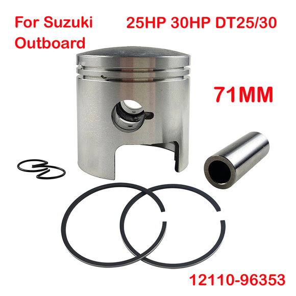 Piston Set 71mm STD for Suzuki Outboard Motor 2T DT30 30HP 12110-96350 Piston Ring 12140-96301;12110-96353