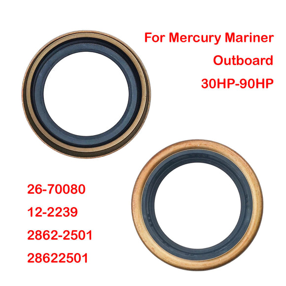 2Pcs Oil Seal for Mercury Propshaft Inner Seal Outboard Motor 30HP-90HP 26-70080