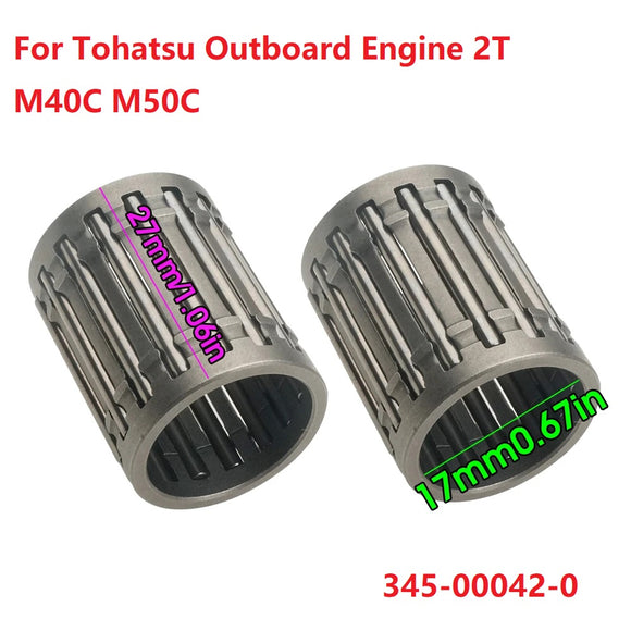 2Pcs Needle Bearing For Tohatsu Outboard Engine 2T M40C M50C Connecting Rod Small Side 345-00042-0