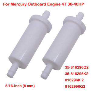 2Pcs Fuel Filter For Mercury Marine Engine 4T 30-40HP 5/16-Inch (8 mm) Fuel Lines Sierra 18-7830 ;35-816296K2
