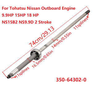 Driver Shaft Long 350-64302-0 For Tohatsu Outboard Engine 9.9HP 15HP 18 HP NS15B2 NS9.9D 2 Stroke 350-64302 boat motor