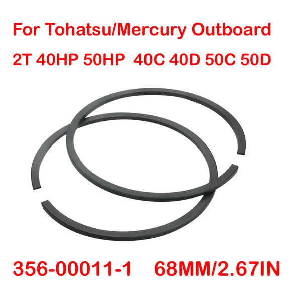 Piston Ring STD For Tohatsu Outboard Motor 2T 40HP 50HP Inclued 356-00011-0 Mercury Mercruiser 16054A4, 39-16054A4 346-00011