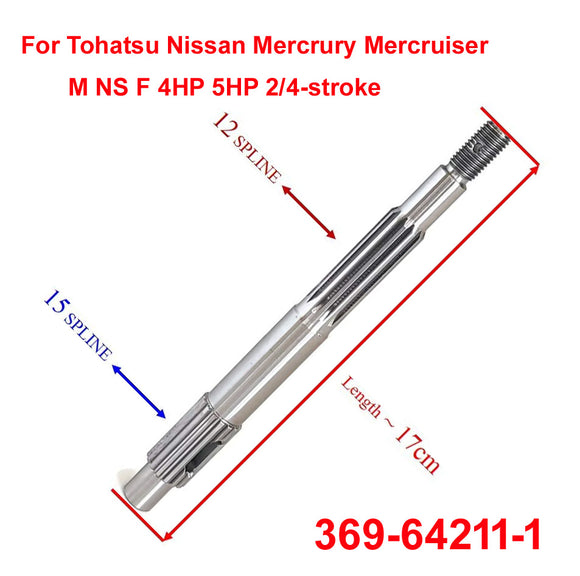 Boat Motor Propeller Shaft 369-64211-1 M 44-19513 19513 For Tohatsu Nissan Mercrury Mercruiser Quicksilver Outboard M NS F 4HP 5HP 2/4-stroke Engine Prop