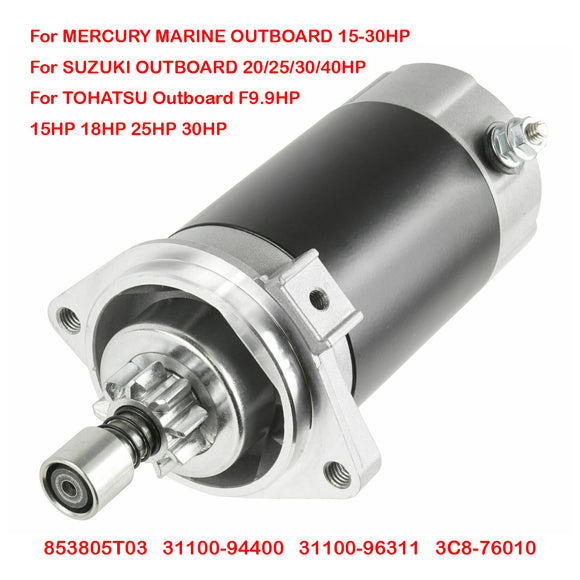 Starter Motor For Suzuki Tohatsu Mercury Outbord Motor 18319 853805T03 31100-94400 31100-96311 3C8-76010;3C8-76010-1