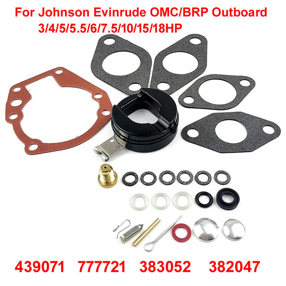 Carburetor Repair Kit For Johnson Evinrude OMC/BRP Outboard 3HP-18HP 439071, 383052, 382045, 382046, 382047, 382049