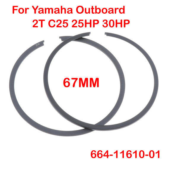 Piston Rings Set STD For Yamaha Outboard Parts 2T C25 25HP 30HP 67MM 664-11610-01