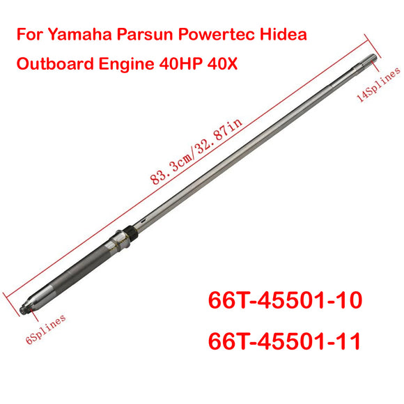 Driver Shaft (Long) For Yamaha Parsun Powertec Hidea 40HP 40X T40FWS Outboard Engine,Boat Motor HDX Parts 66T-45501-11