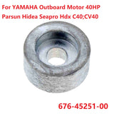 2Pcs Zinc Anode For YAMAHA Outboard Motor 40HP Parsun Hidea Seapro Hdx C40;CV40; 676-45251-00