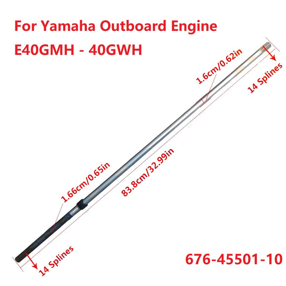 Long Drive shaft 676-45501-10 For Yamaha Outboard Engine 40HP E40GMH-40GWH