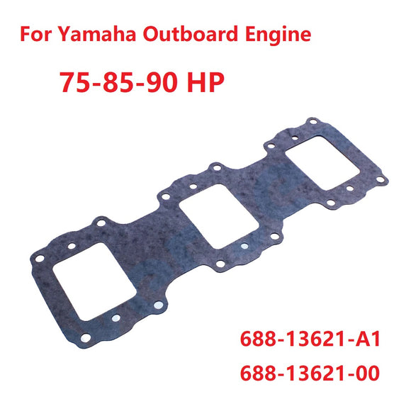 2Pcs Intake Gasket For Yamaha Outboard Engine Motor 75-85-90HP 688-13621-A1 688-13621-00
