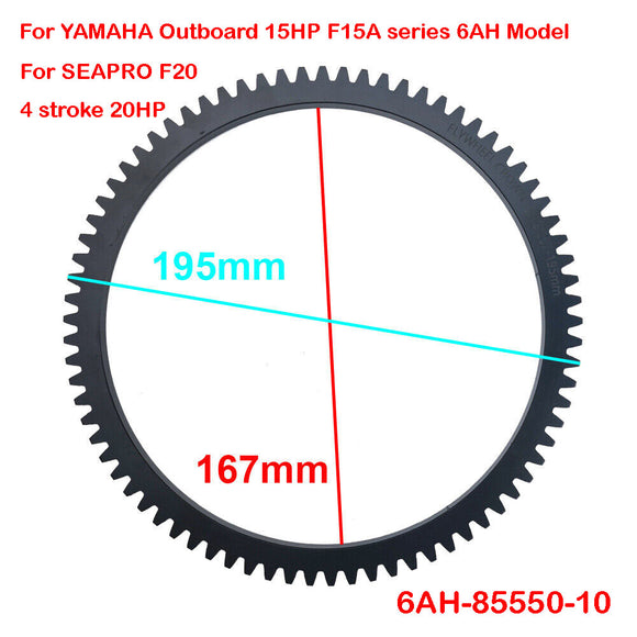 Flywheel Crown Gear Ring For YAMAHA Outboard 15HP F15A 6AH series 6AH-85550-10