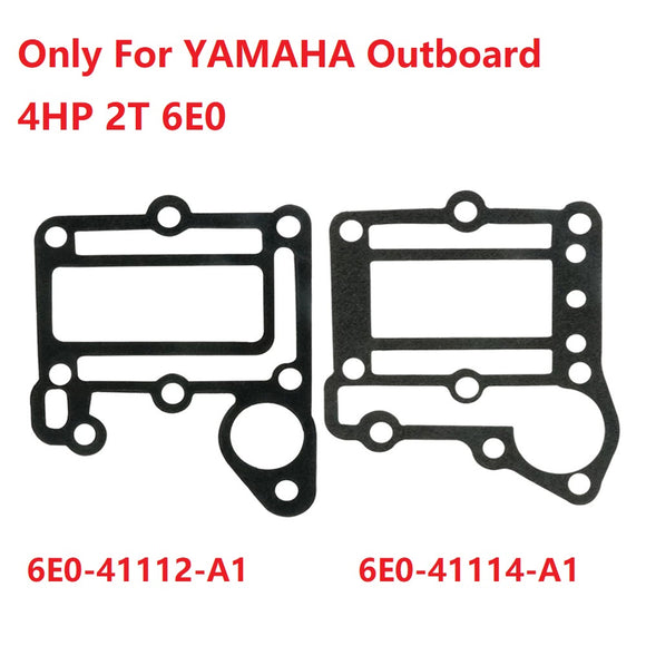 Gasket Exhaust Kit For Yamaha Outboard Motor 2T 4HP 6E0 Model 6E0-41112-A0; 6E0-41114-A0