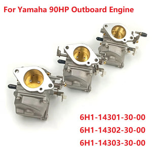 Carburetor Assy Set For Yamaha 90HP Outboard Engine 6H1-14301-30-00 6H1-14302-30-00 6H1-14303-30-00