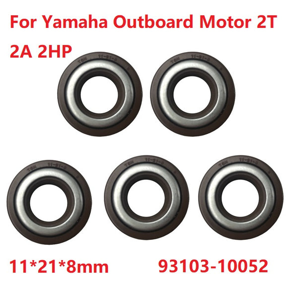 5Pcs Oil Seal 93103-10052 For Yamaha Outboard Motor 2T 2A 2HP Parsun T2-03000303 Size 11*21*8mm